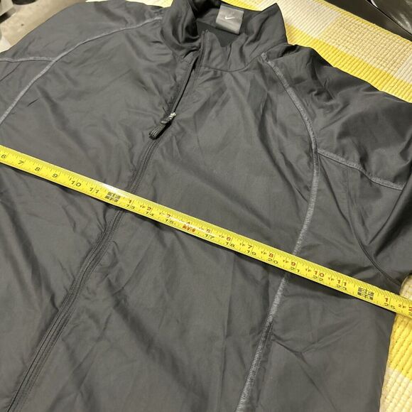 Nike Jacket Mens Large Black Dri-Fit Full Zip Windbreaker Gorpcore Y2K Stitch - Picture 15 of 15